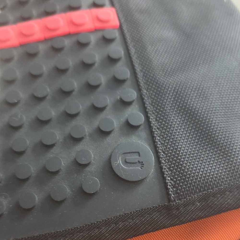 Orange and Black Backpack with Customizable Panel - Picture 5 of 8